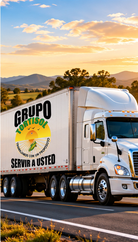 Camión de distribución con logotipo Grupo Tortisol